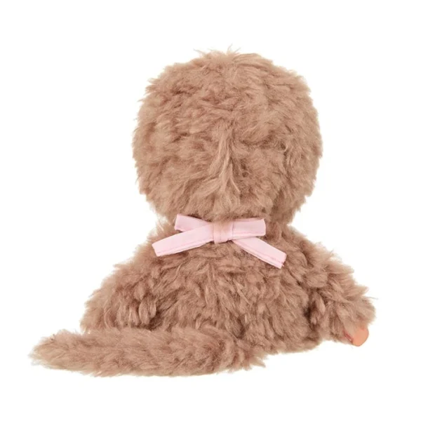 Monchhichi Fluffy Sweet Brown - Pink bib - Image 3